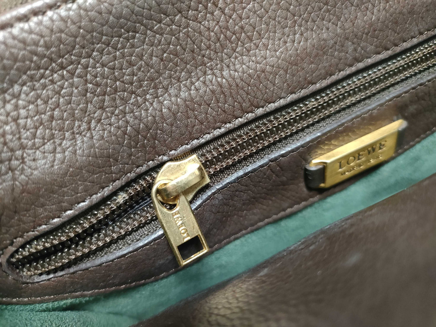 LOEWE Leather One-Shoulder Logo Shoulder Bag