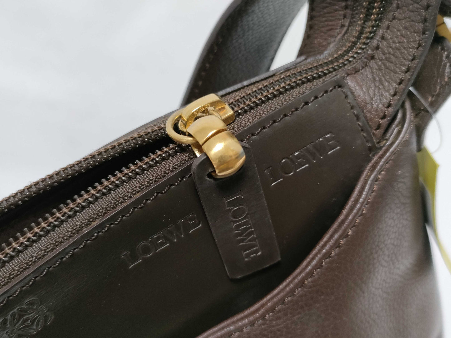 LOEWE Leather One-Shoulder Logo Shoulder Bag