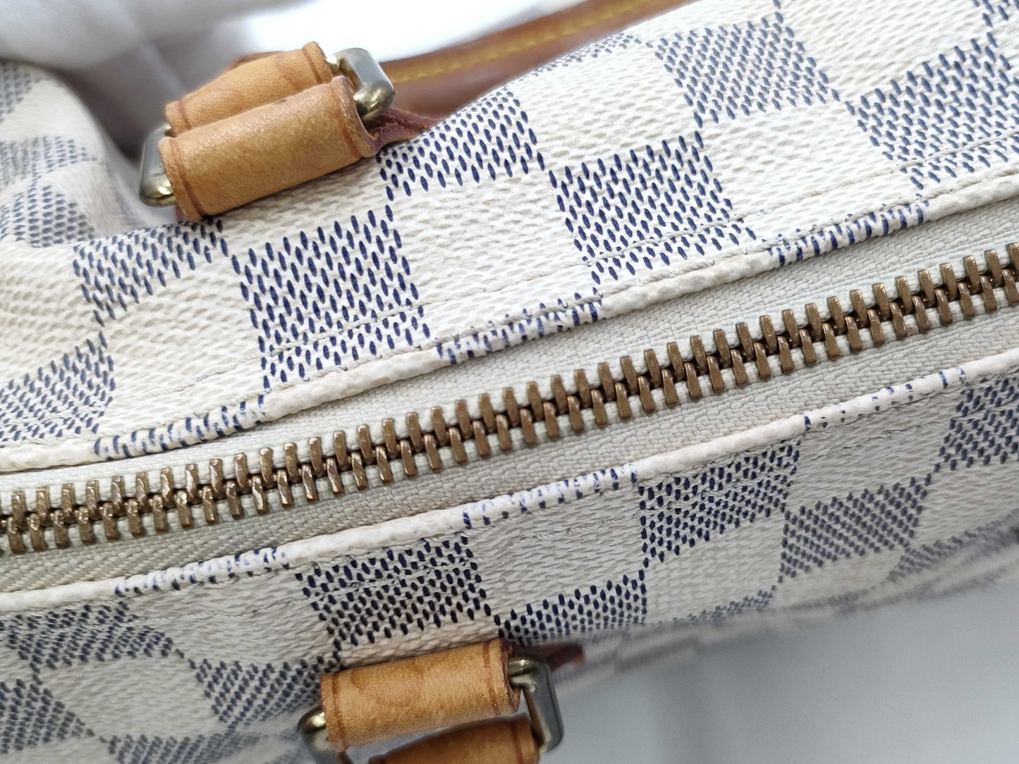 LOUIS VUITTON MB4048 Damier Azur Speedy 25 Boston Bag