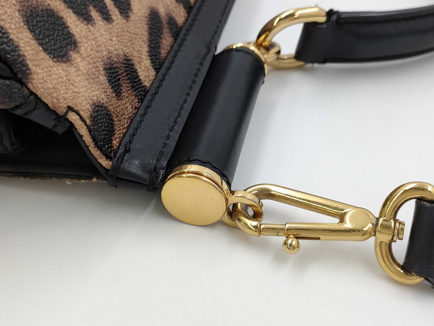 DOLCE & GABBANA Sicily Leopard Print 2-Way Handbag
