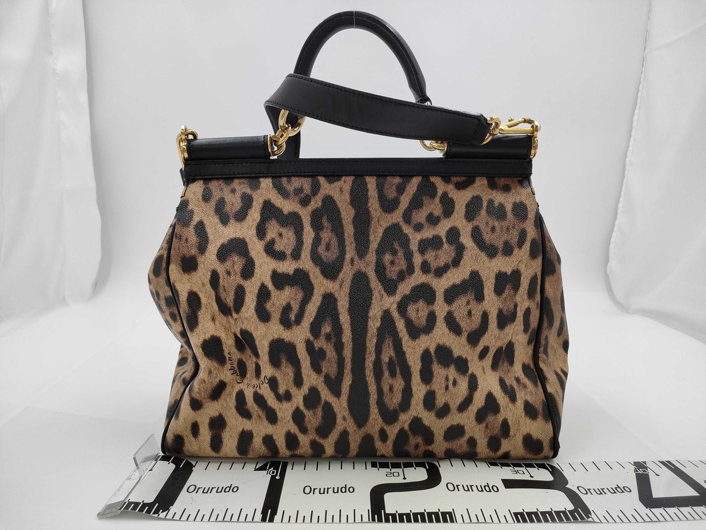 DOLCE & GABBANA Sicily Leopard Print 2-Way Handbag