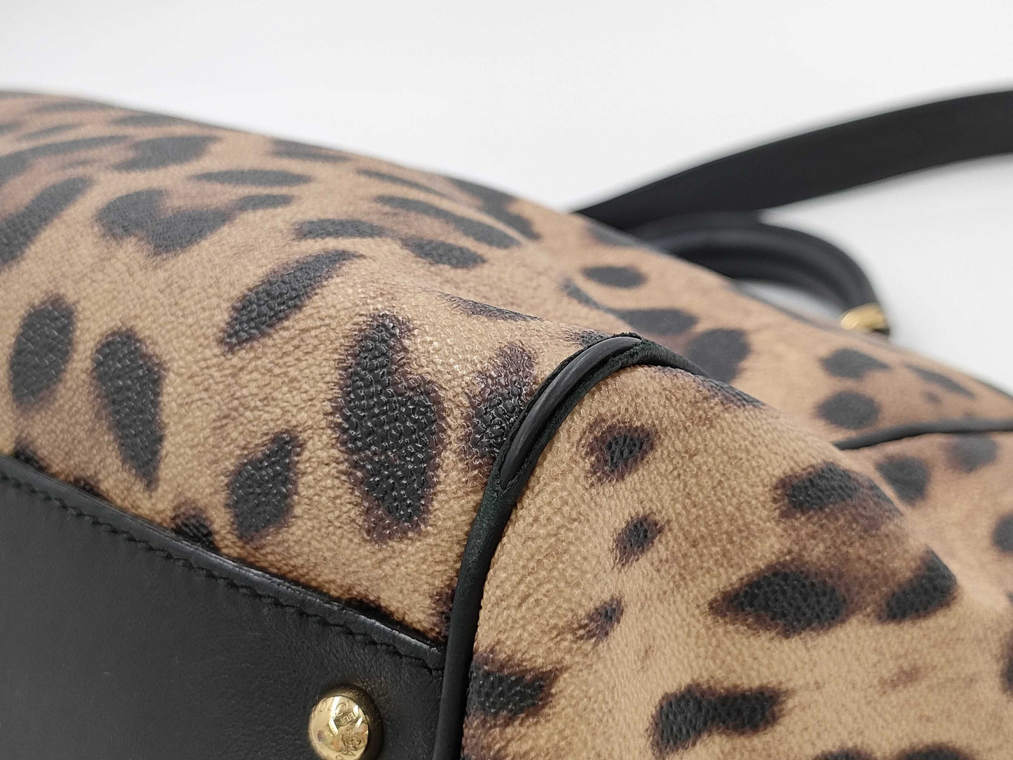 DOLCE & GABBANA Sicily Leopard Print 2-Way Handbag