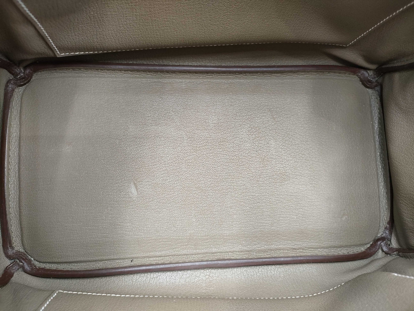 HERMES Birkin 30 Etoupe Epson Silver Hardware □Q Stamp Handbag
