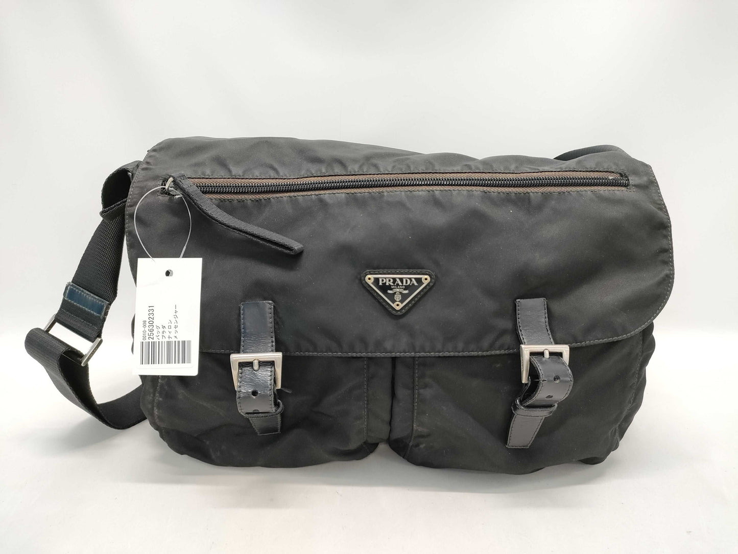 PRADA nylon messenger shoulder bag