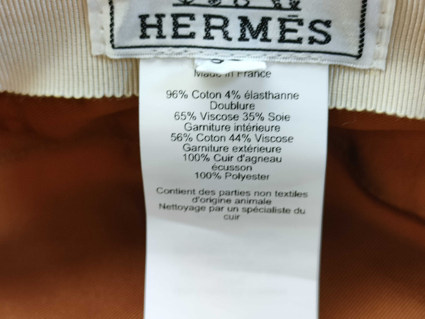 HERMES White Casquette Other Accessories