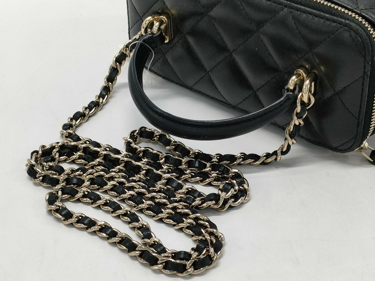 CHANEL Lambskin Vanity Mini Top Handle 2-Way Shoulder Bag