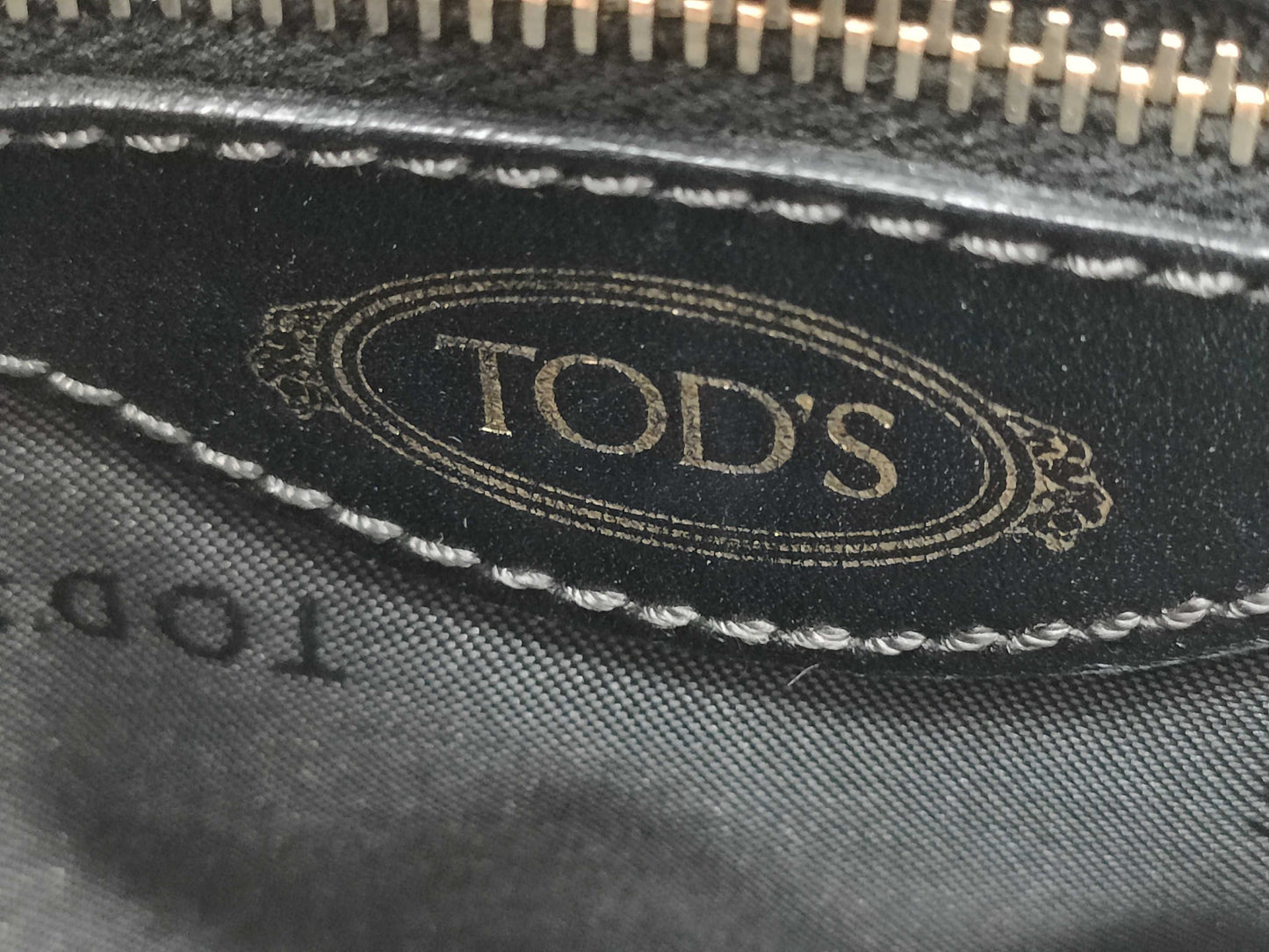 TOD'S Leather / 2-Way Bag / with ST / Black / Condition Considered Tote Bag