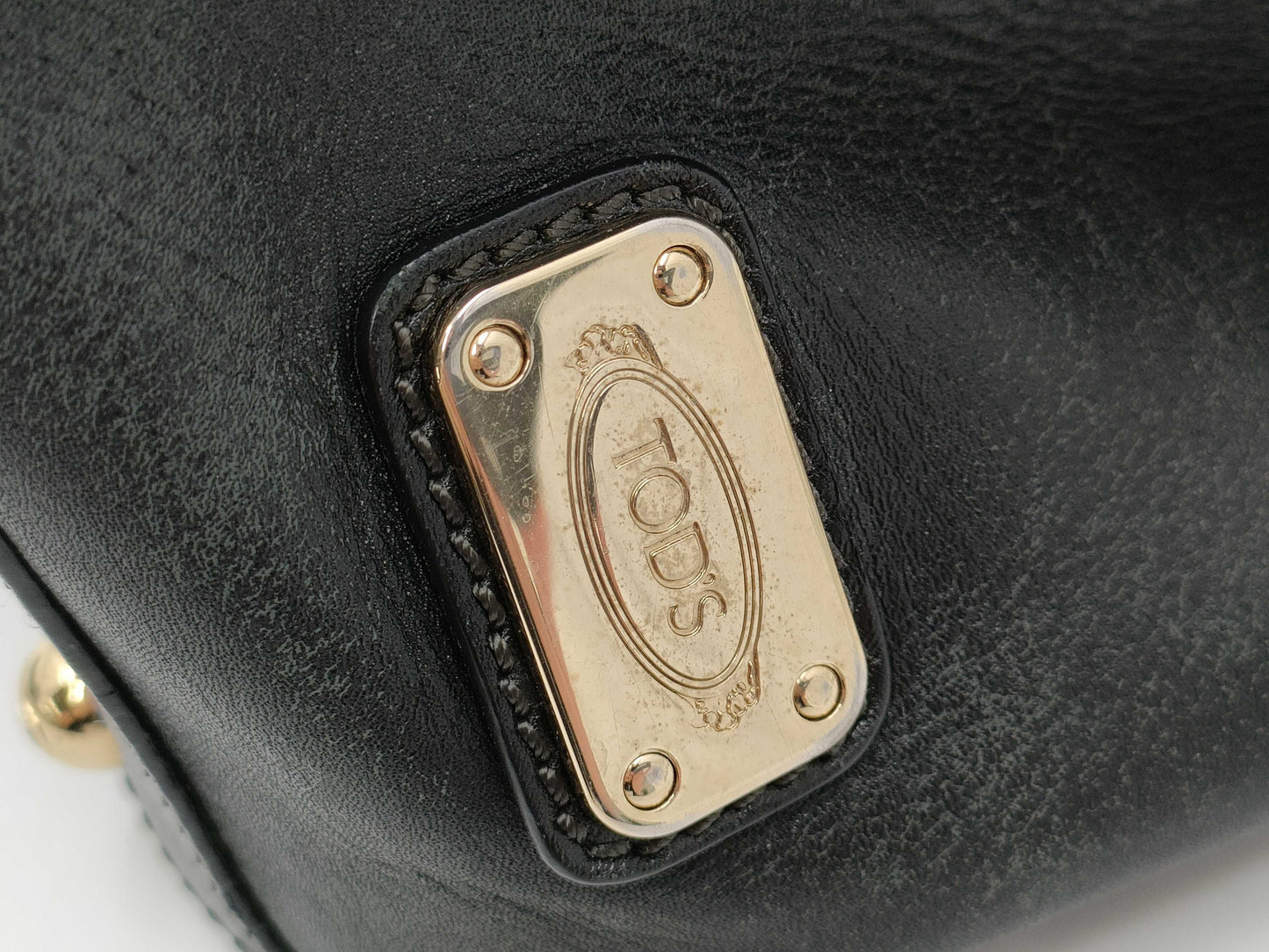 TOD'S Leather / 2-Way Bag / with ST / Black / Condition Considered Tote Bag
