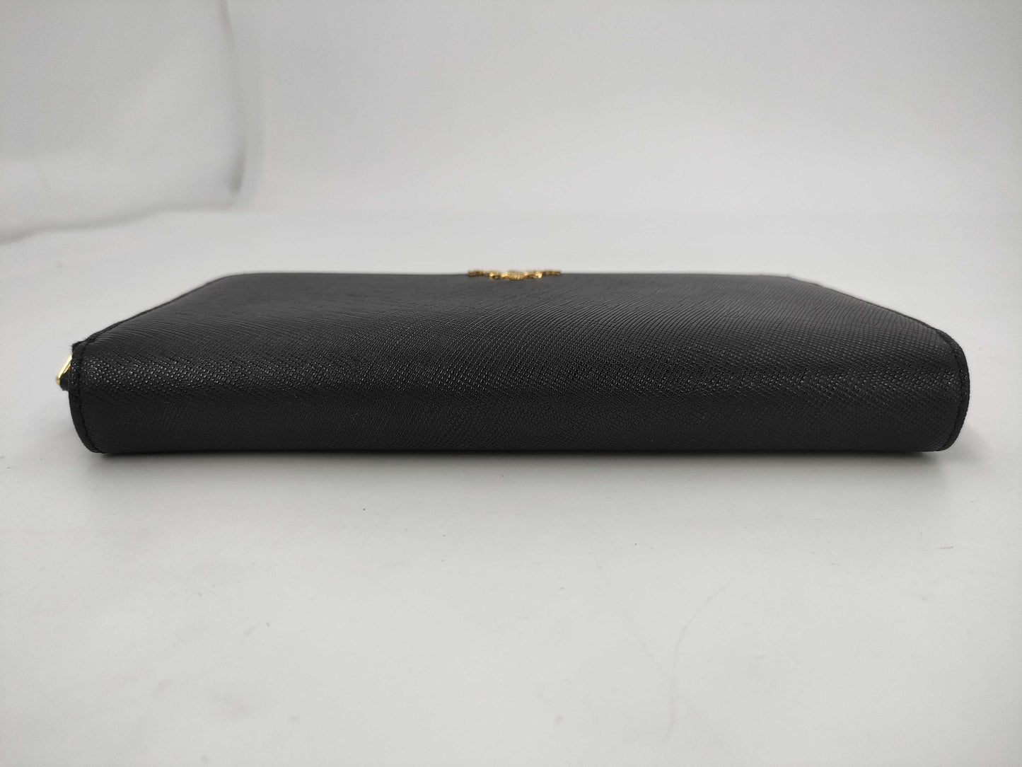 PRADA Saffiano Logo Long Wallet Black Wallet