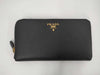 PRADA Saffiano Logo Long Wallet Black Wallet