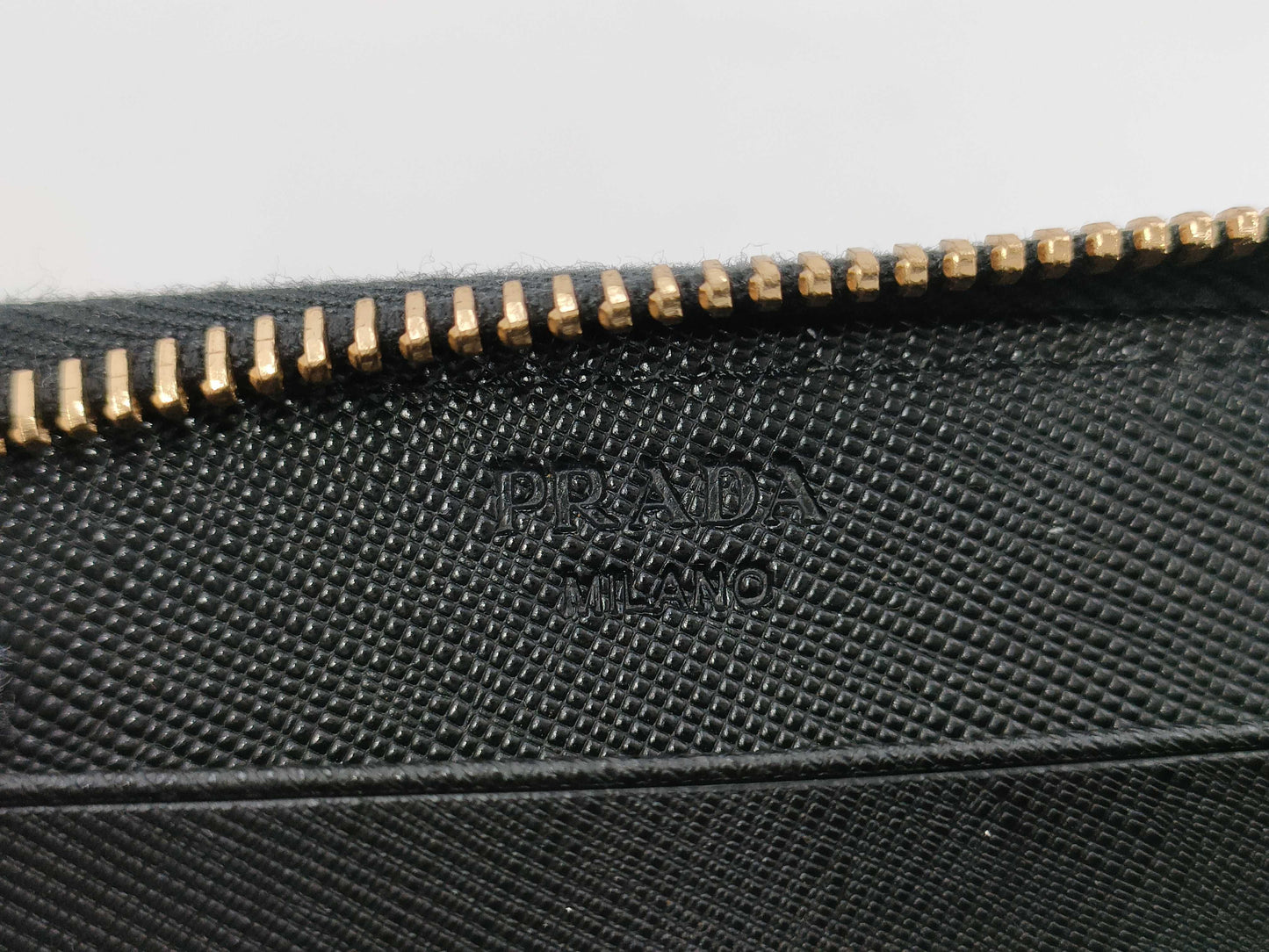 PRADA Saffiano Logo Long Wallet Black Wallet