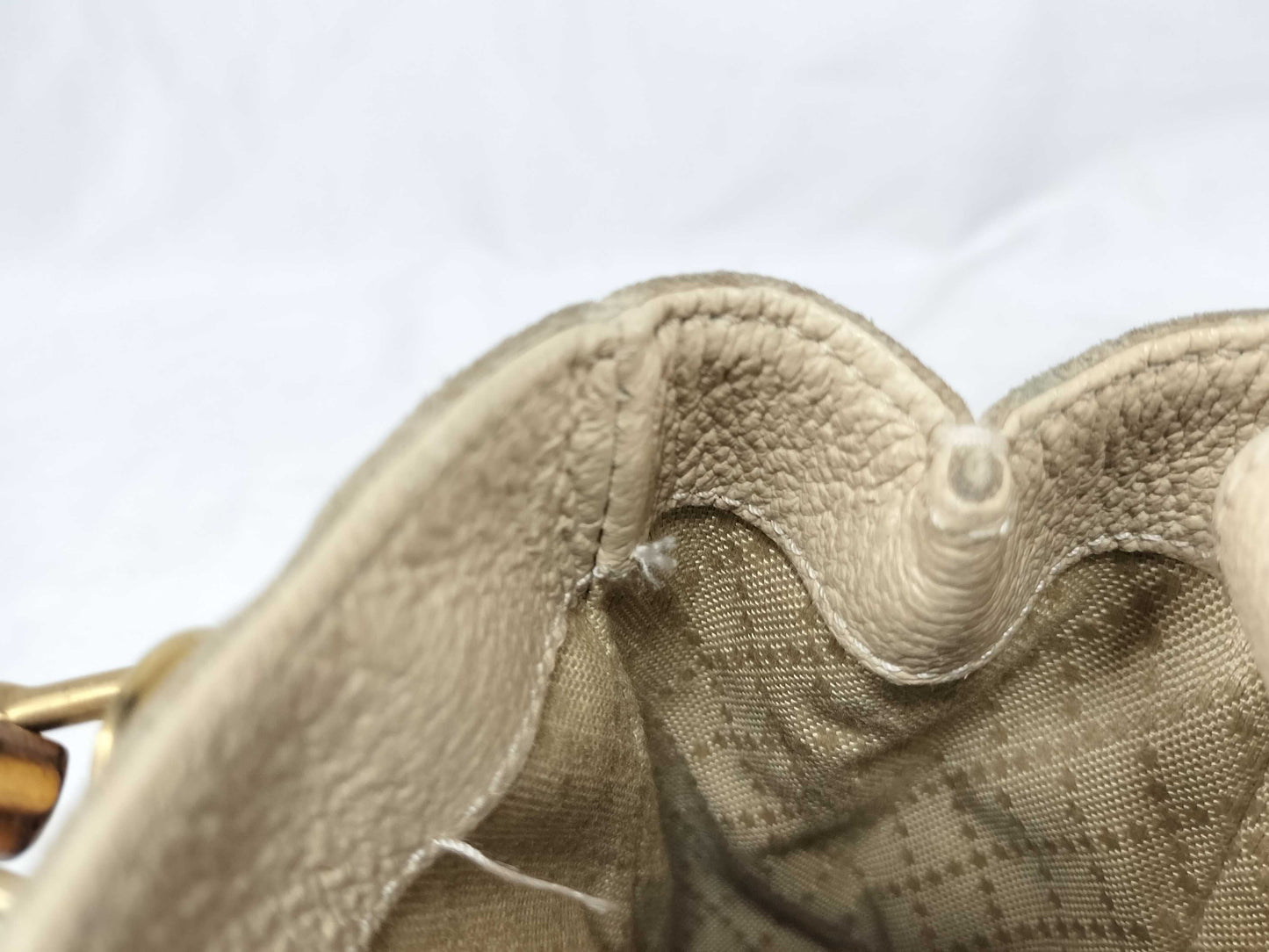 GUCCI Bamboo 000 122 0316 Beige Handbag