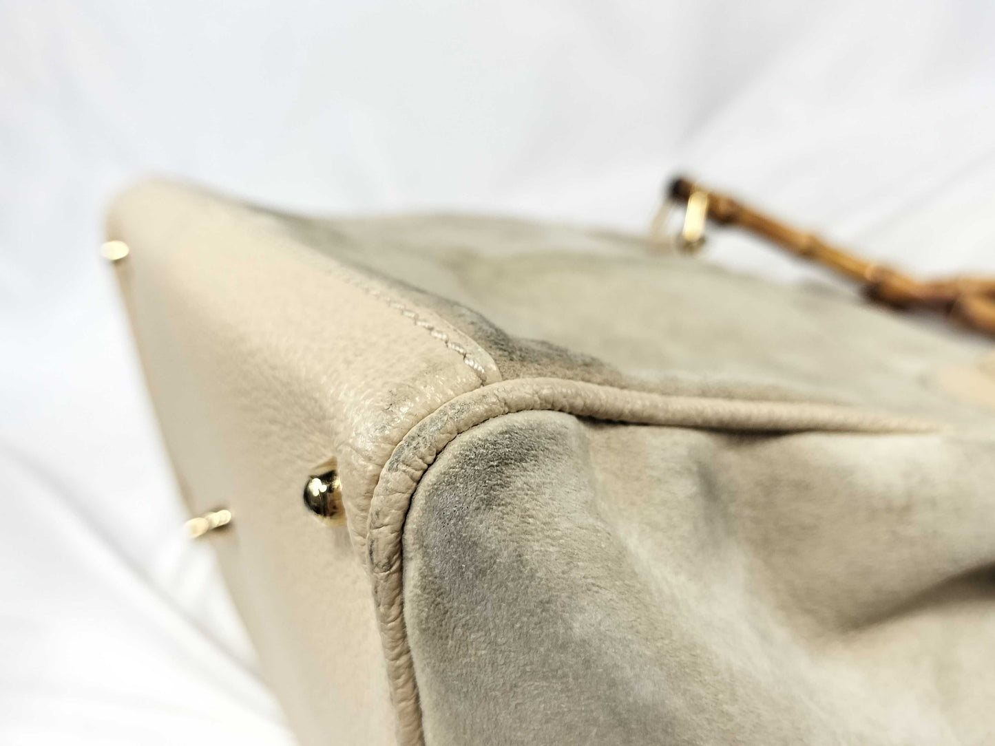 GUCCI Bamboo 000 122 0316 Beige Handbag