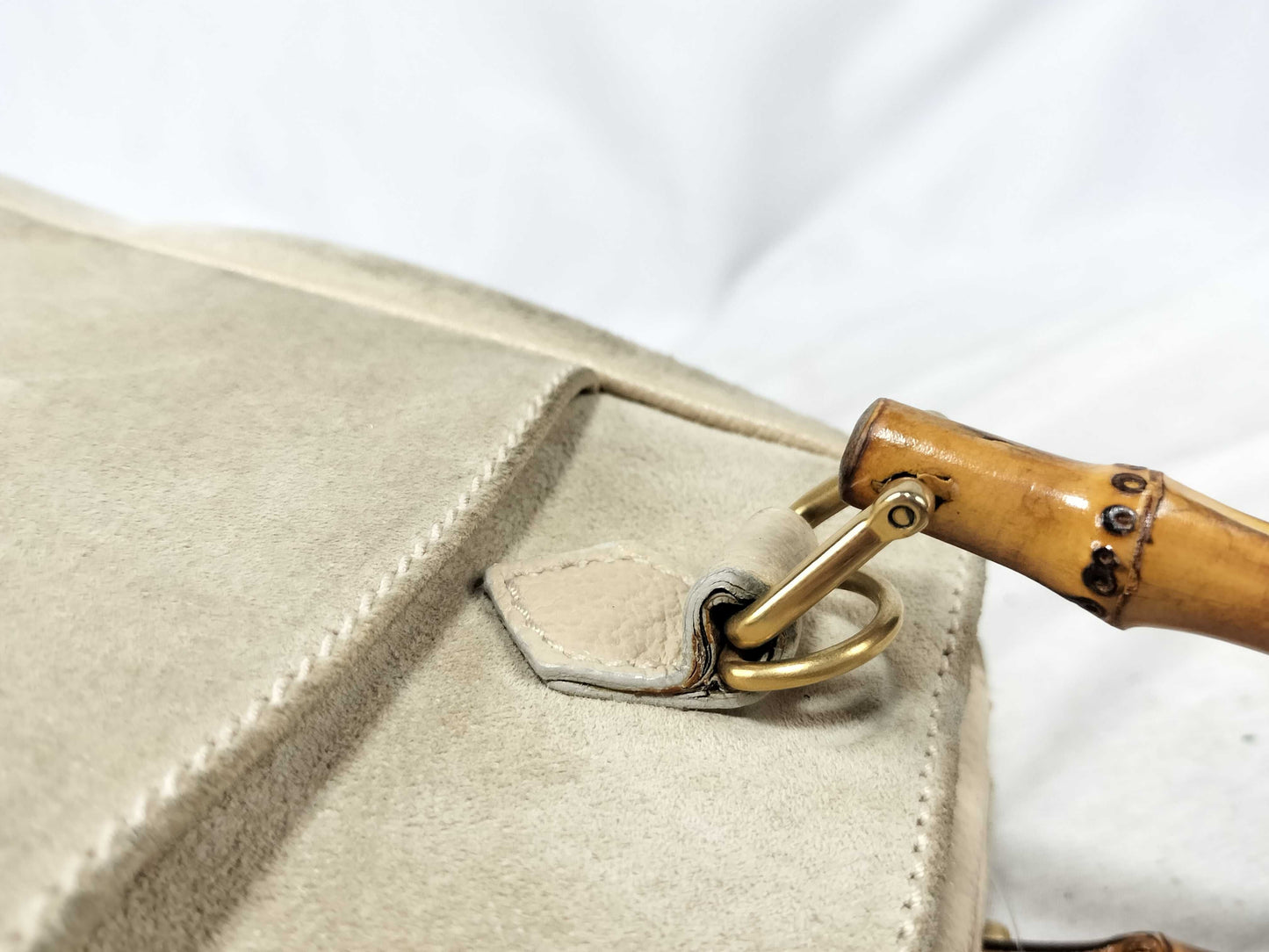 GUCCI Bamboo 000 122 0316 Beige Handbag