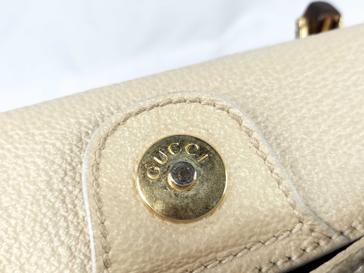 GUCCI Bamboo 000 122 0316 Beige Handbag