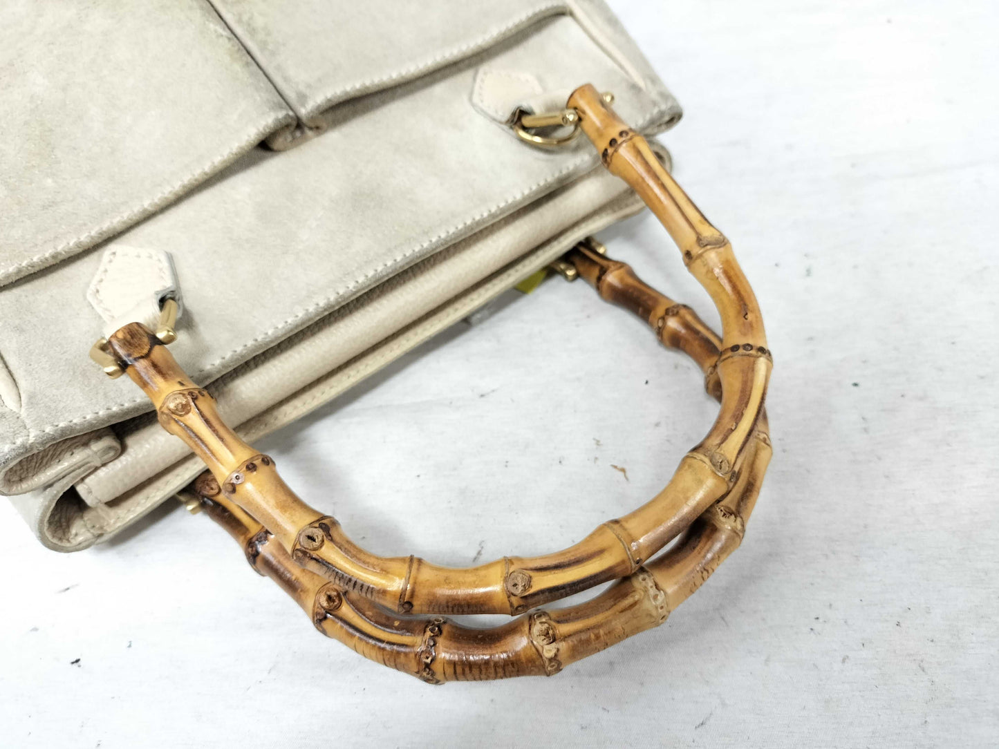 GUCCI Bamboo 000 122 0316 Beige Handbag