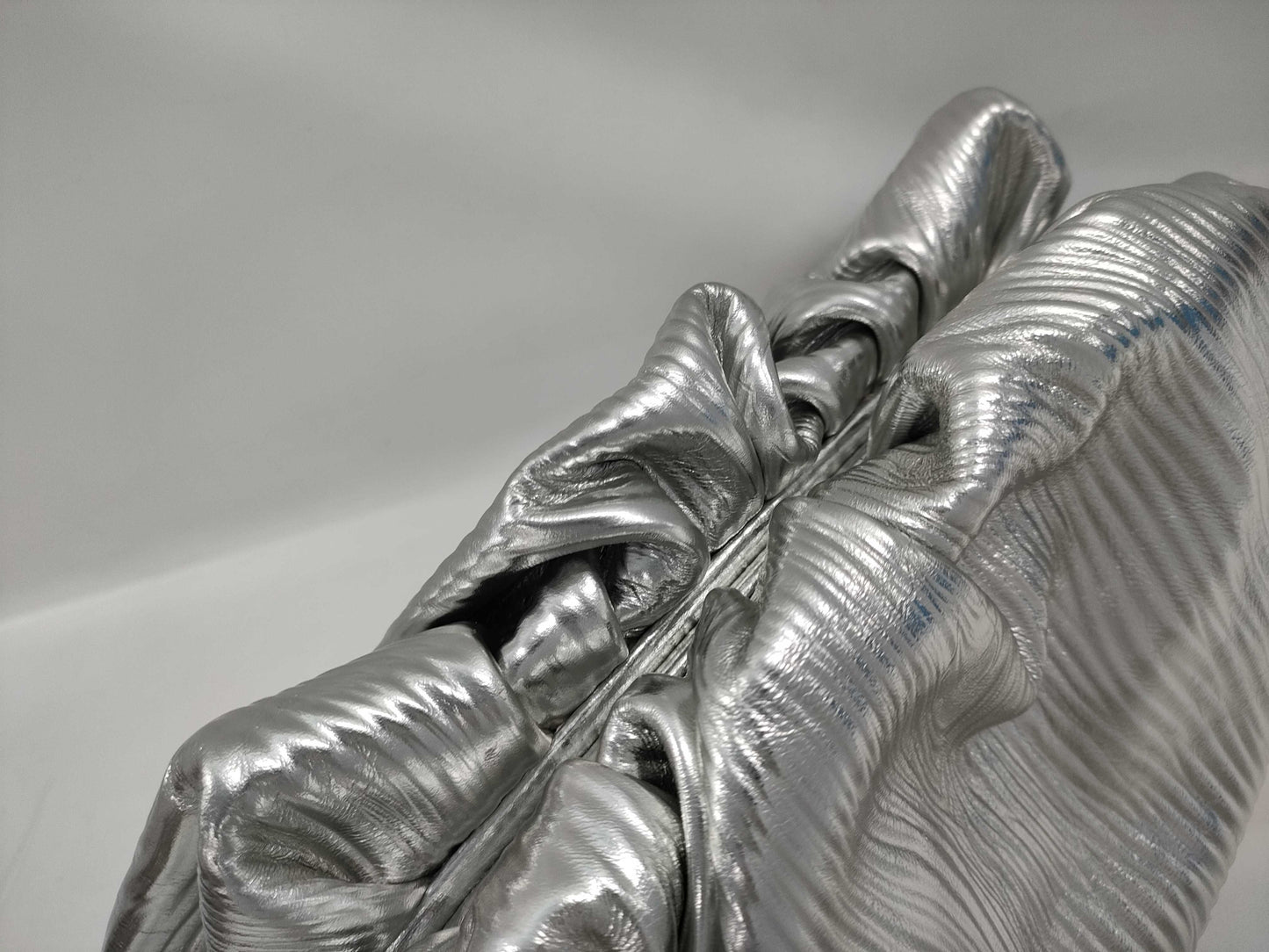 BOTTEGA VENETA Large Silver Pouch
