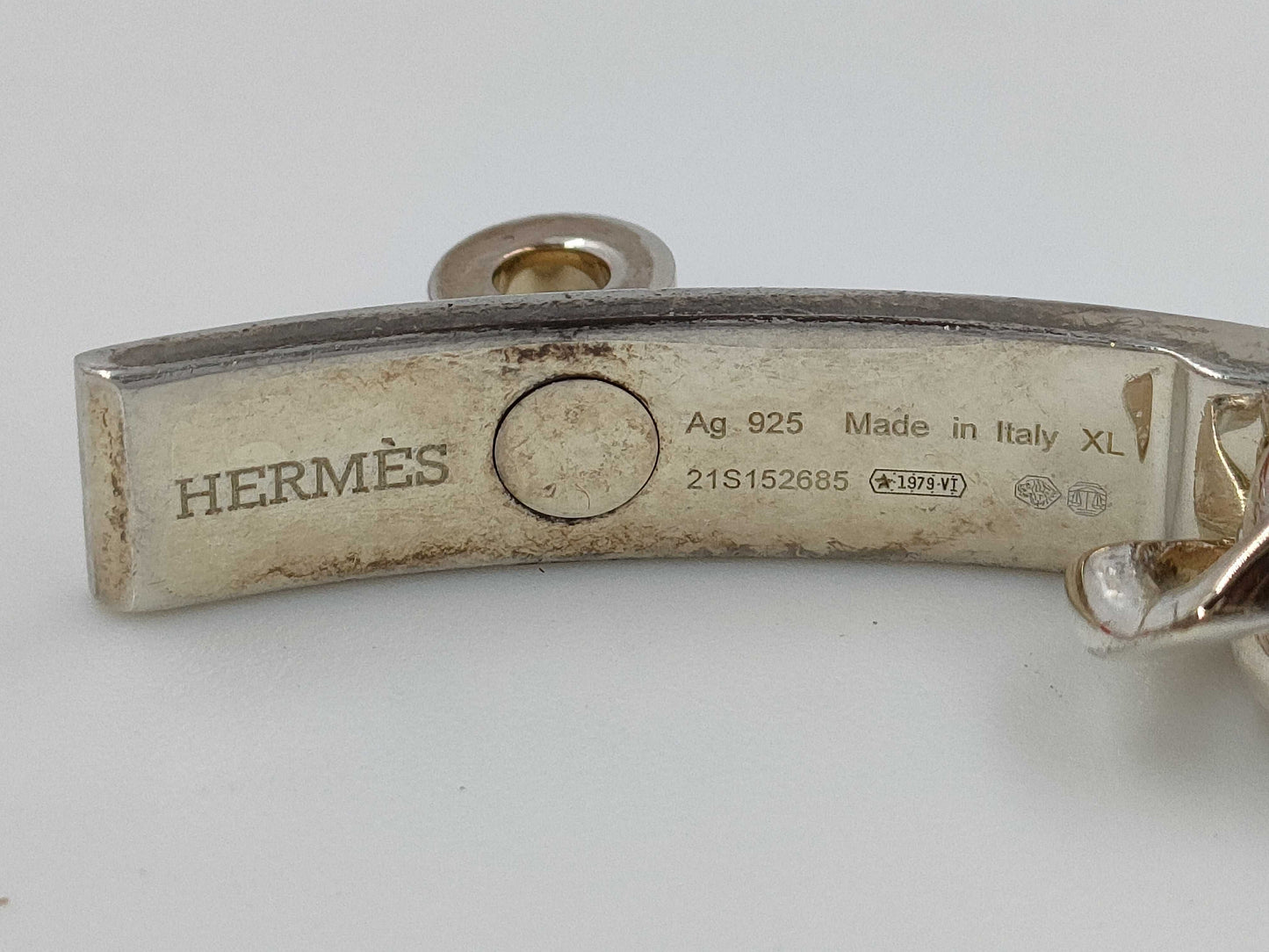 HERMES Kelly Gourmet Bracelet Silver Ag925 XL 20.5g Bracelet/Bangle
