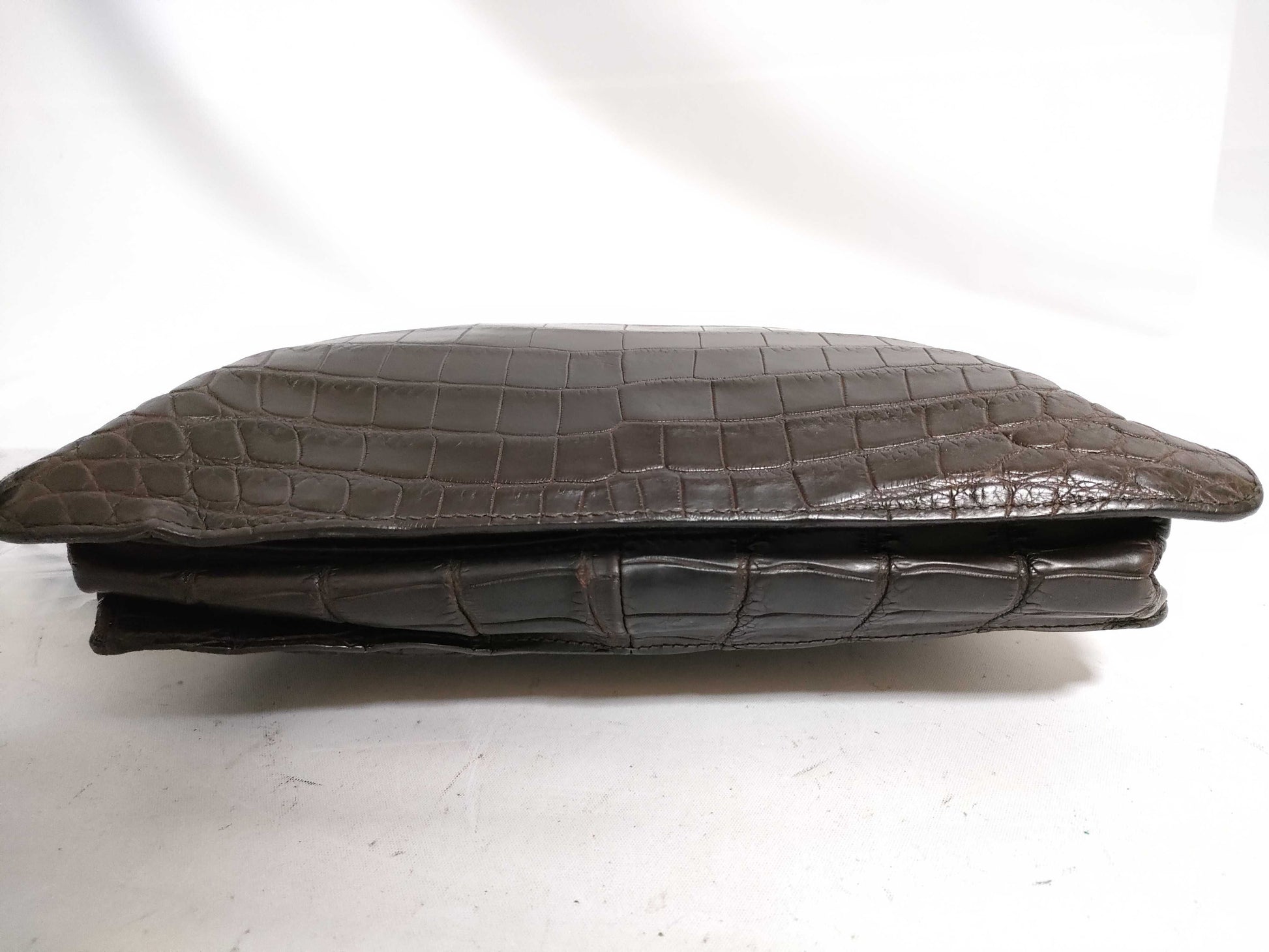 BOTTEGA VENETA Intrecciato Matte Croco Clutch Bag