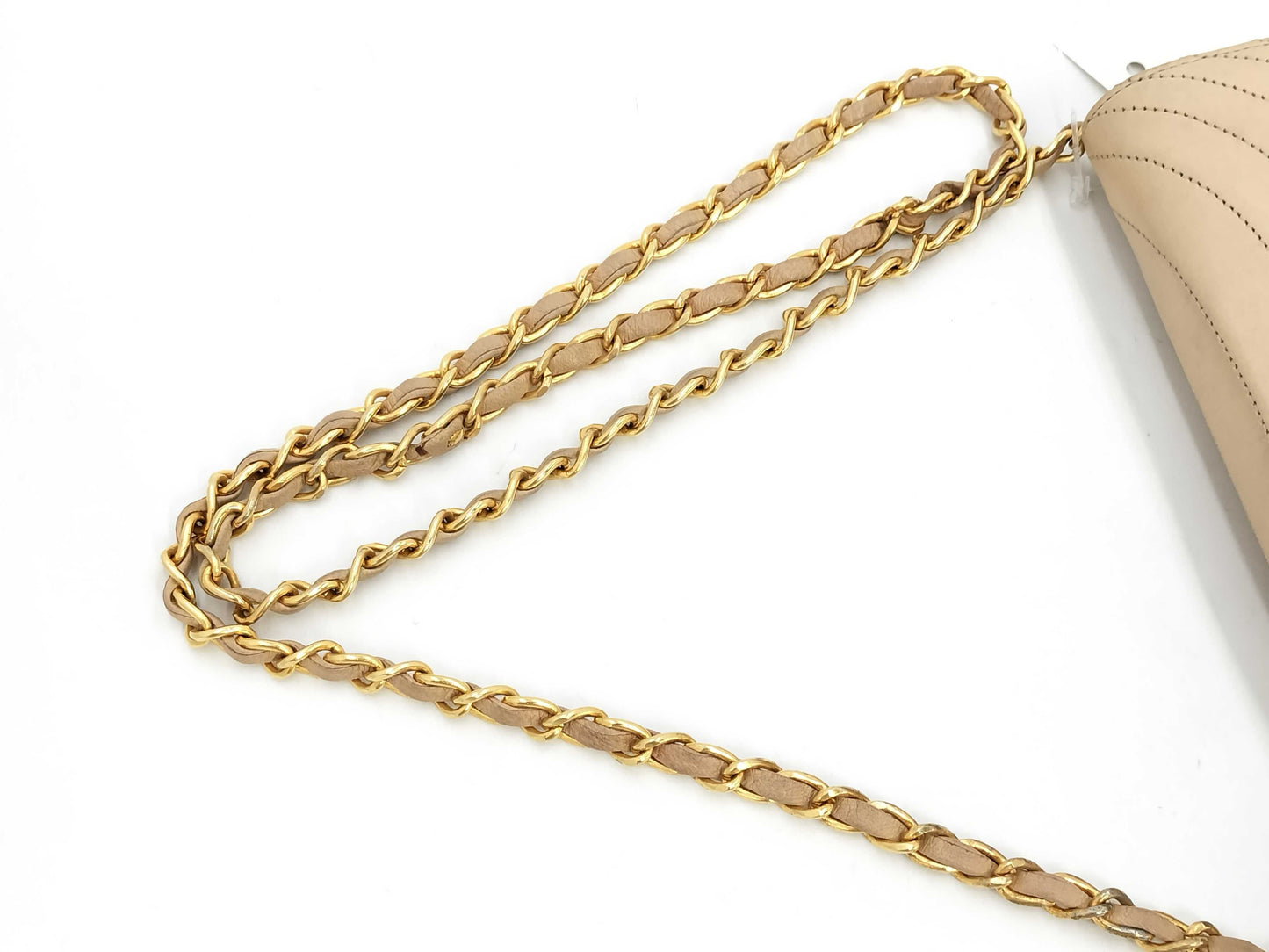 CHANEL Lambskin @Single Chain Shoulder Bag Brown