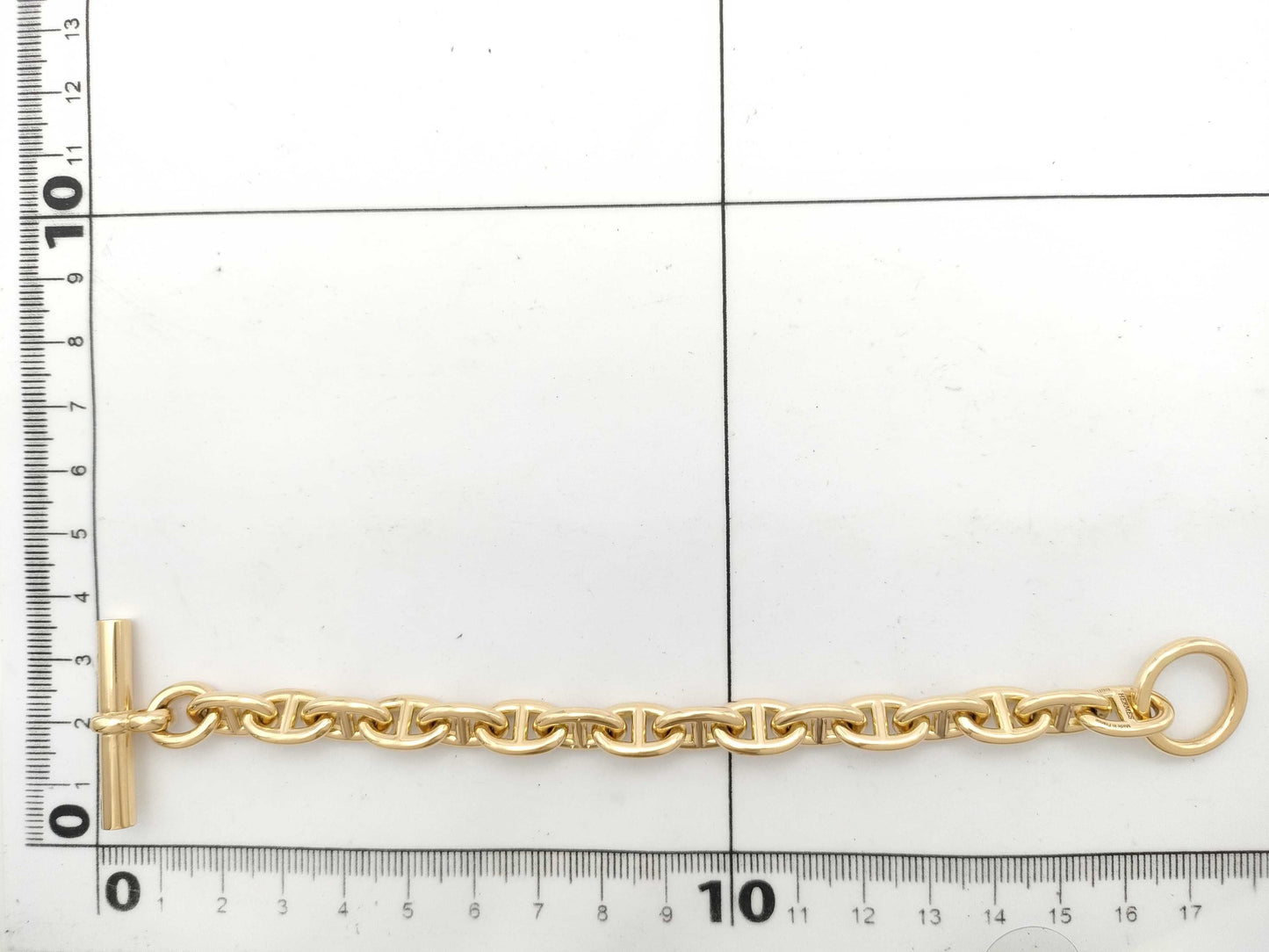 HERMES Chene Dunkle PM 16 Frames YG Au750 51.5g Bracelet & Bangle