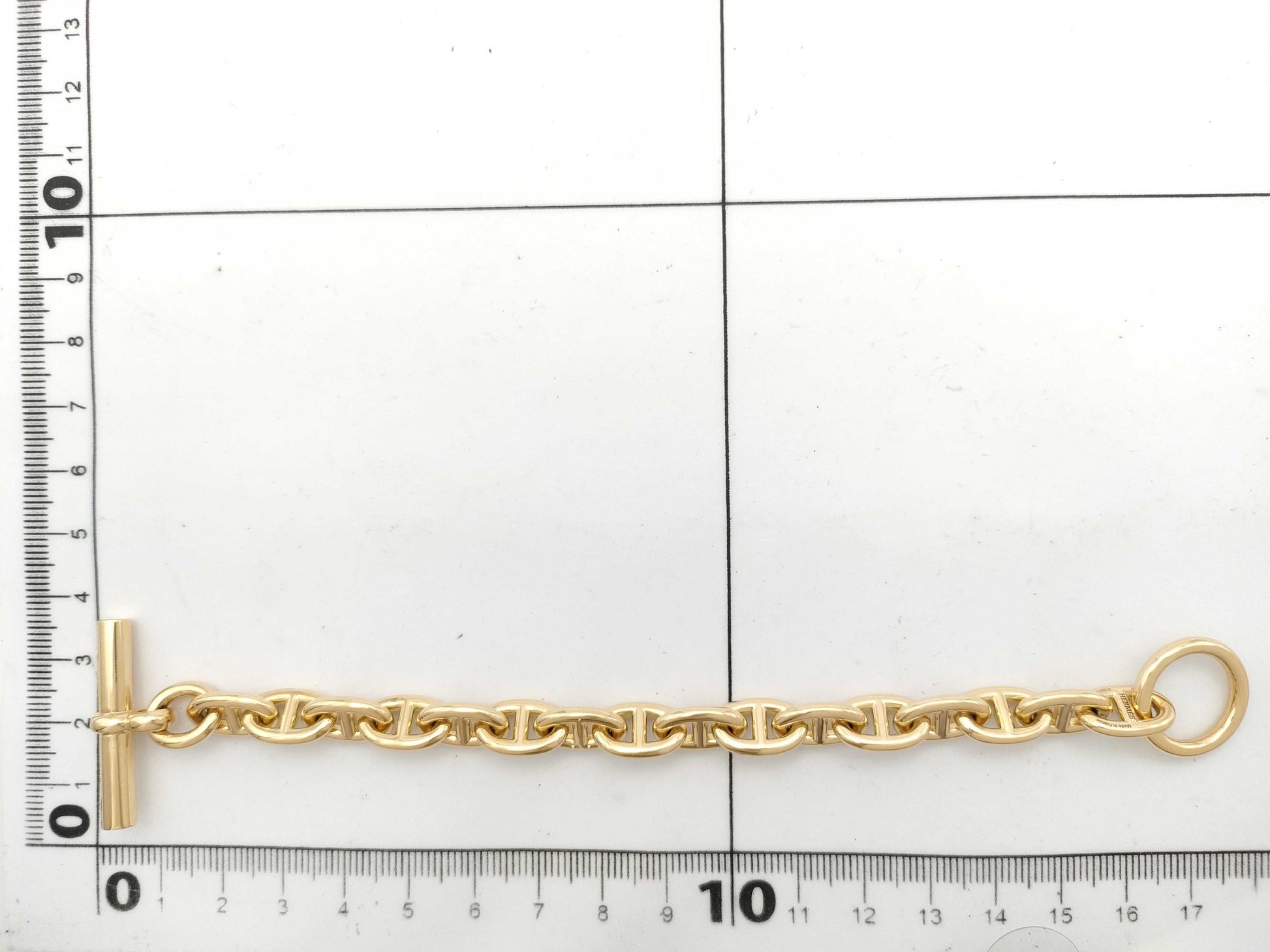 HERMES Chene Dunkle PM 16 Frames YG Au750 51.5g Bracelet & Bangle