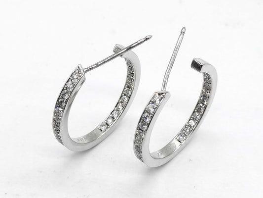 Cartier Hoop Diamond WG 750 9.2g Earrings