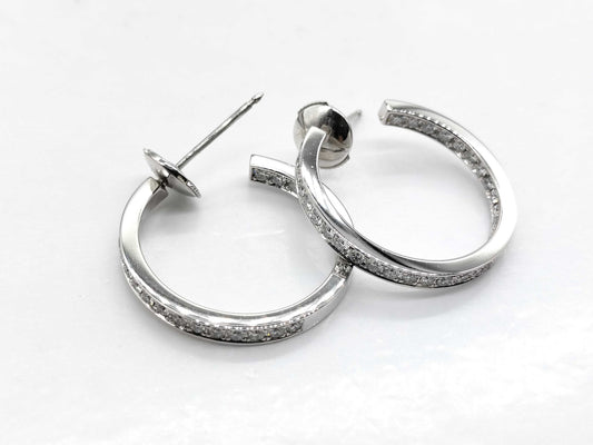 Cartier Hoop Diamond WG 750 9.2g Earrings