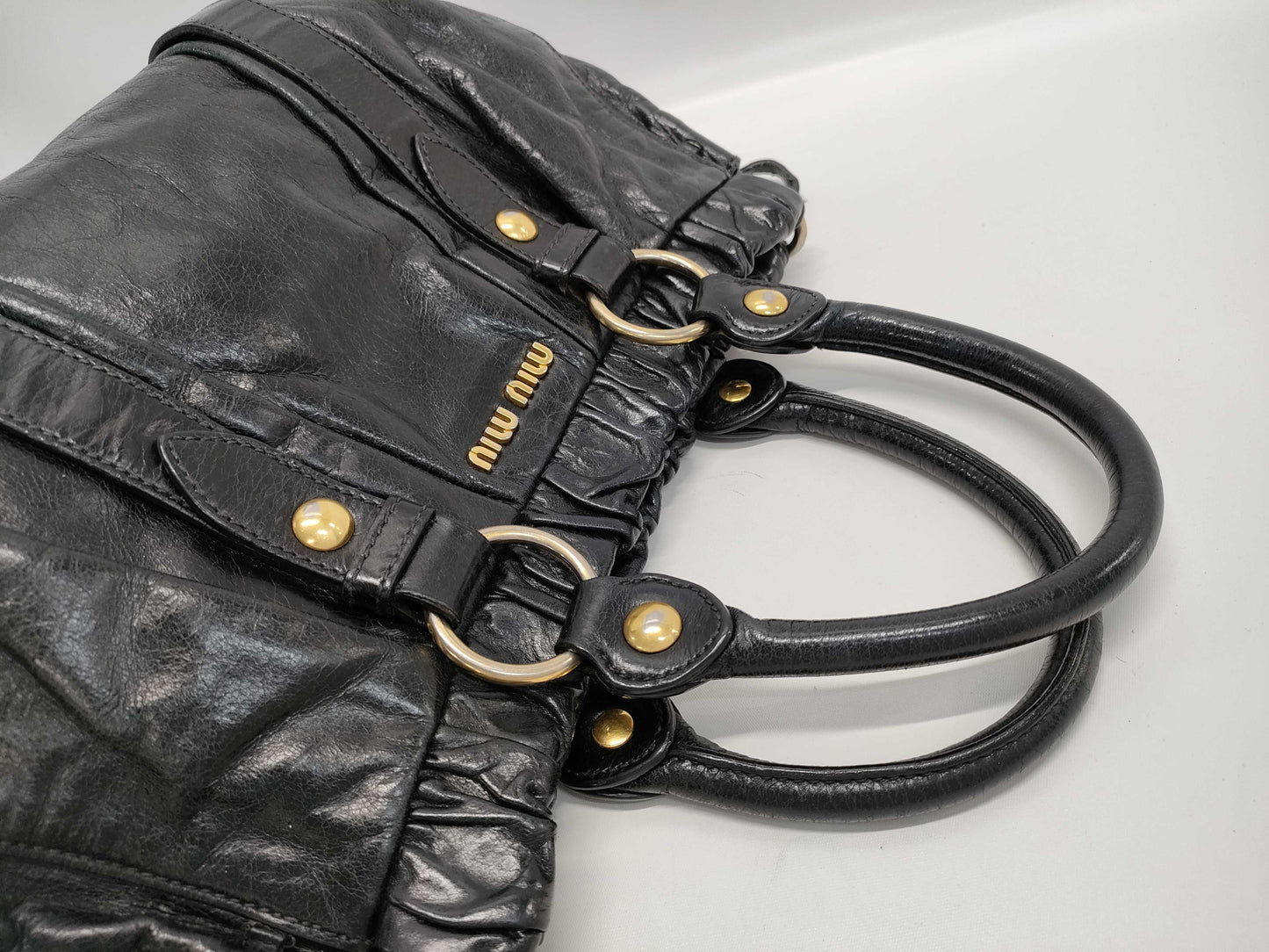 Miu Miu Vitellolux 2WAY ST Damaged Handbag