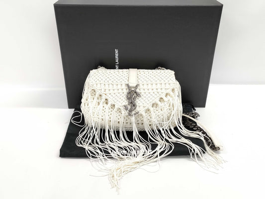 Yves Saint Laurent Python hardware fringe shoulder bag