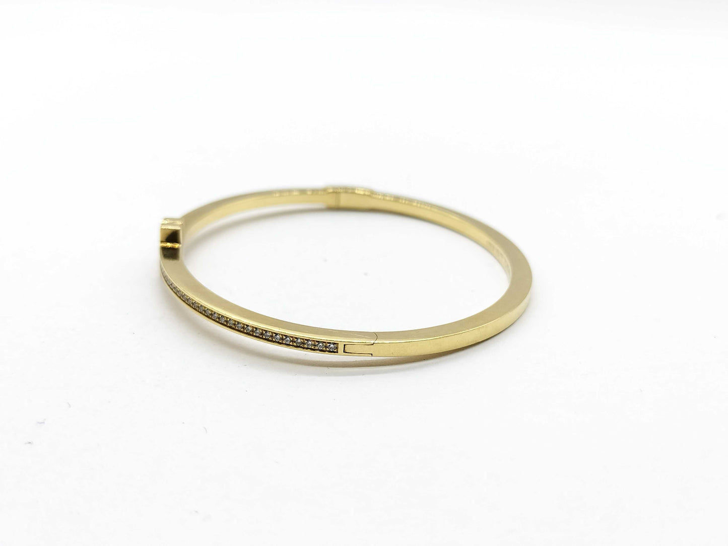 Tiffany&Co. T-toe Hinge Diamond YG Au750 15.7g Bracelet & Bangle