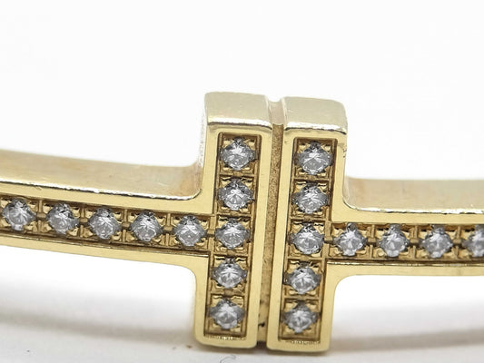 Tiffany&Co. T-toe Hinge Diamond YG Au750 15.7g Bracelet & Bangle