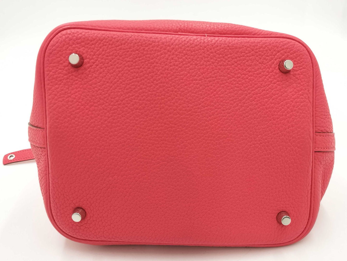 HERMES Picotin Lock MM Taurillon Clemence Leather Handbag with P Stamp, Pink