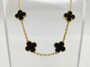 Van Cleef&Arpels Vintage Alhambra Onyx 10P YG AU750 22.7g Necklace