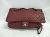CHANEL Caviar Skin Matelasse Soft Caviar Easy Flap Bordeaux Shoulder Bag