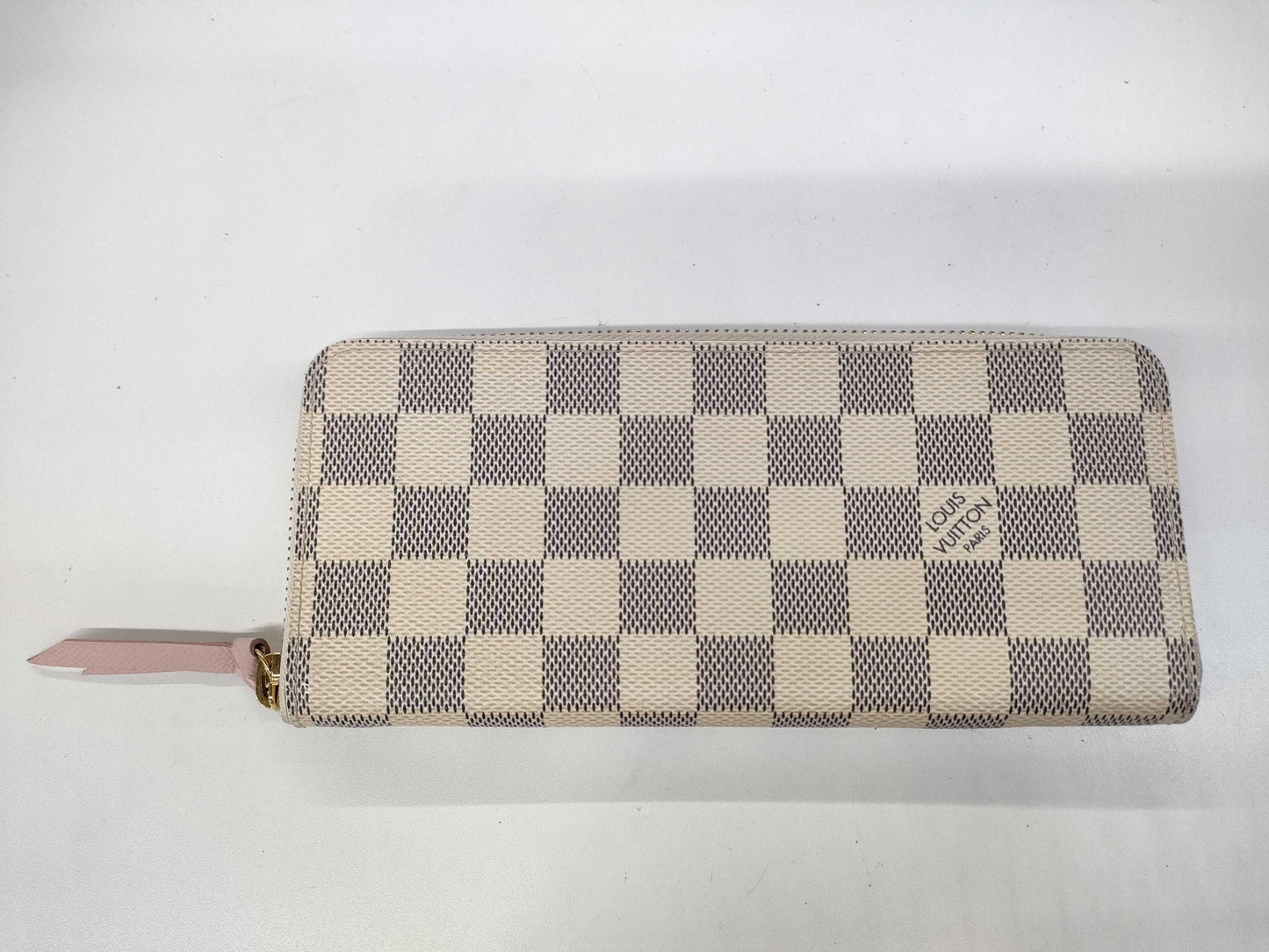 LOUIS VUITTON Damier Azur Portefeuille Clemence Rose Ballerine Wallet