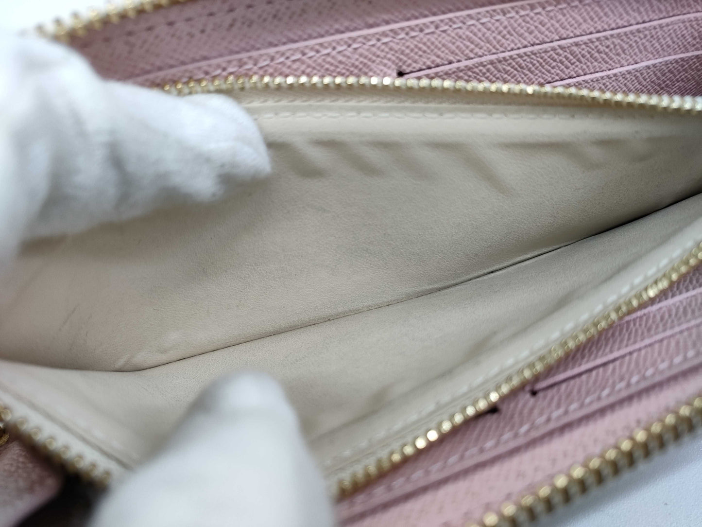 LOUIS VUITTON Damier Azur Portefeuille Clemence Rose Ballerine Wallet