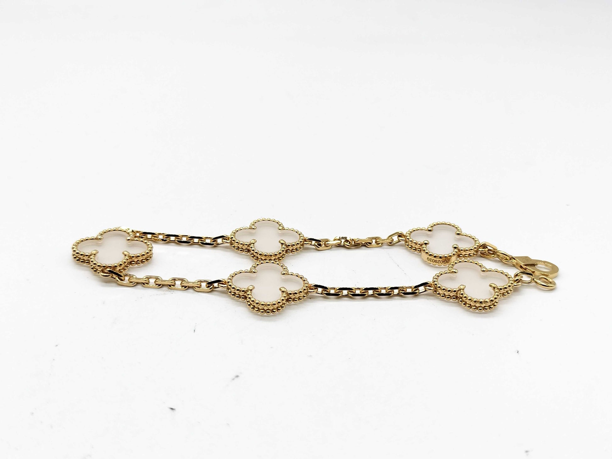 Van Cleef&Arpels Vintage Alhambra 5P Crystal YG Au750 11.7g Bracelet Bangle