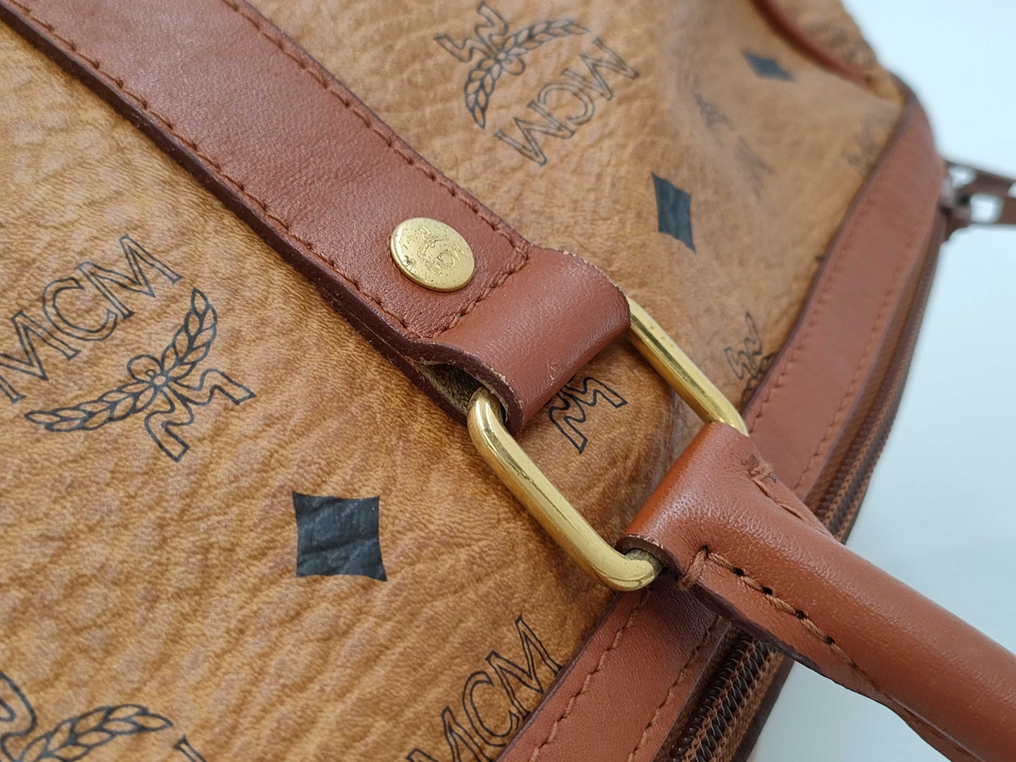 MCM Mini Boston Bag Brown Handbag