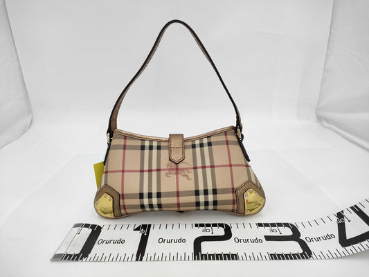 BURBERRY Haymarket Check One-Shoulder Bag Handbag