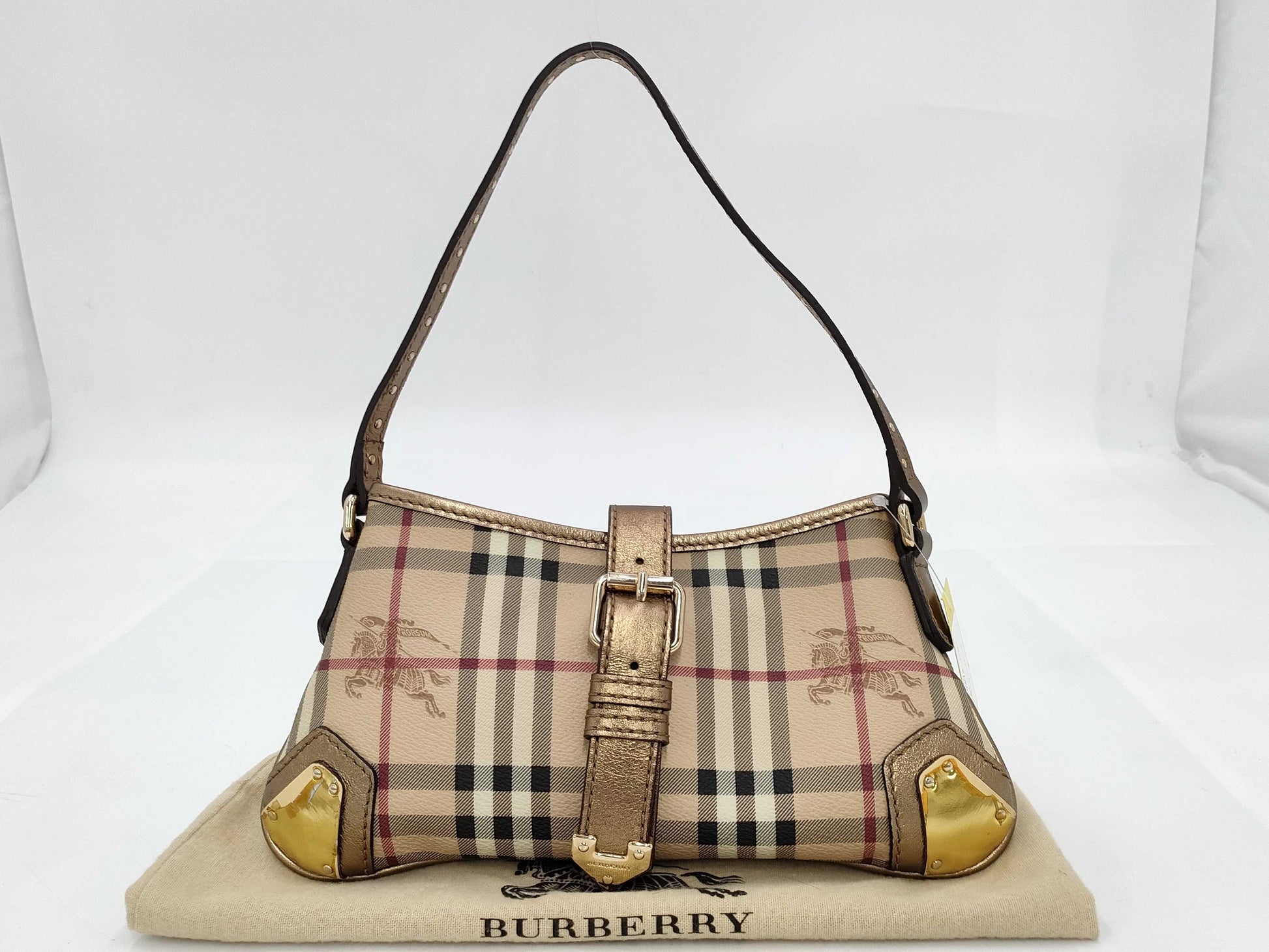 BURBERRY Haymarket Check One-Shoulder Bag Handbag