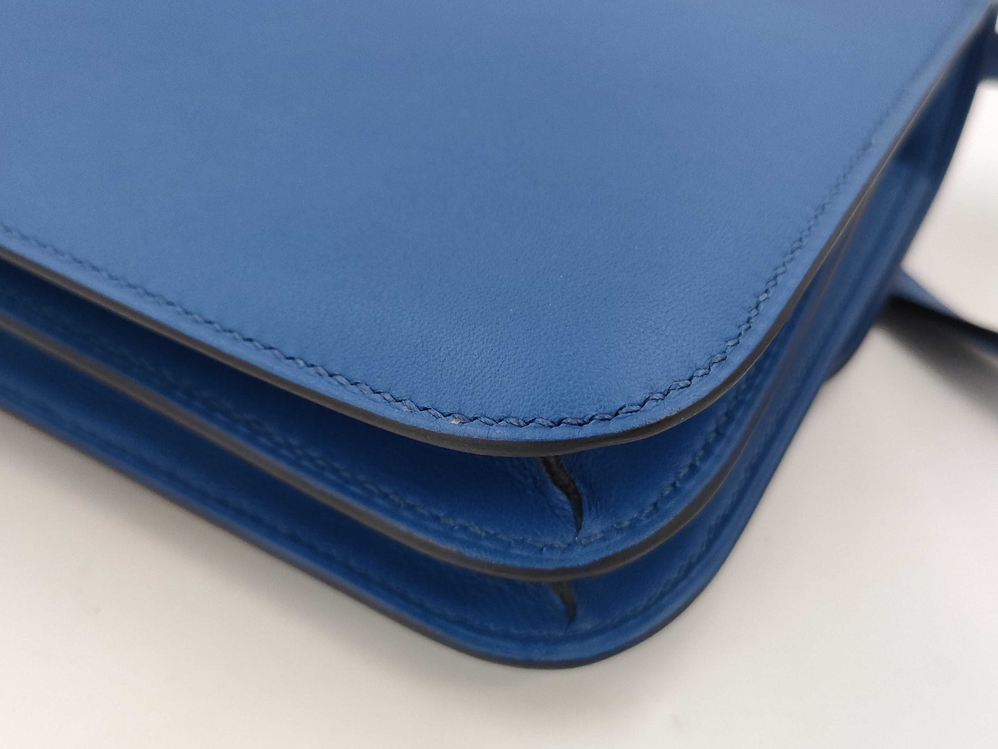 HERMES Constance 18 Blue Ponche Shoulder Bag with Gold Hardware and B Seal