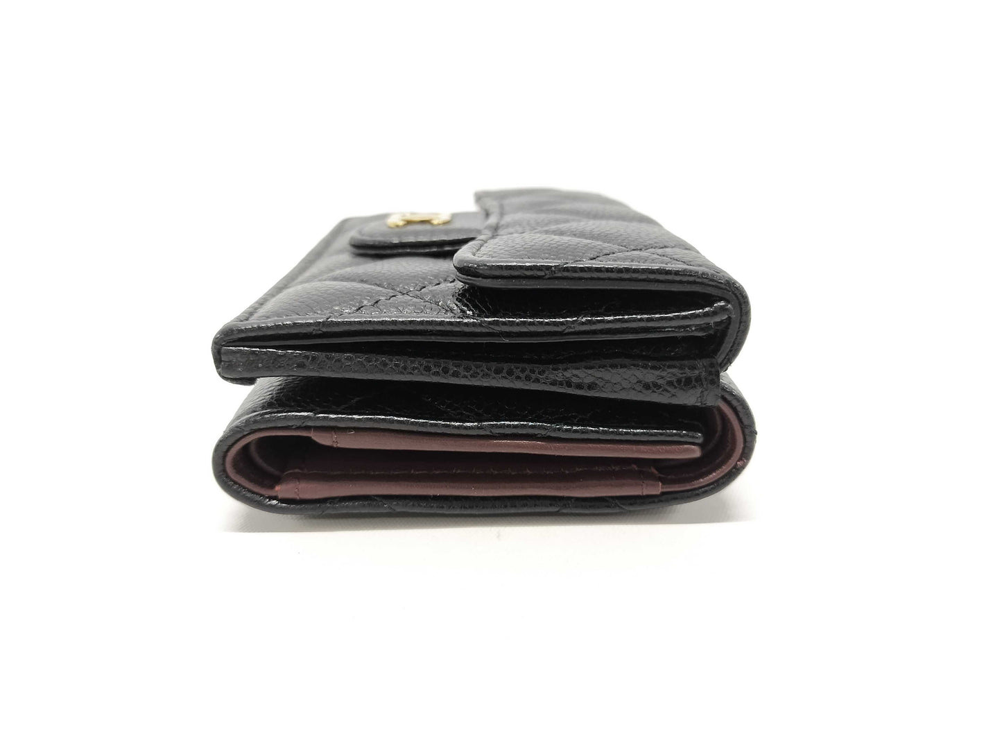 CHANEL Caviar Skin Compact Tri-Fold Wallet, Unused, Stored, with Seal