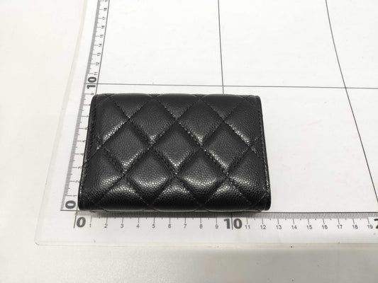 CHANEL Caviar Skin Compact Tri-Fold Wallet, Unused, Stored, with Seal