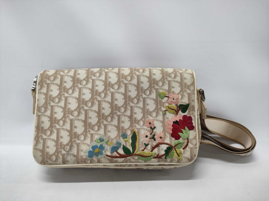 Dior Trotter PVC Floral Print Shoulder Bag