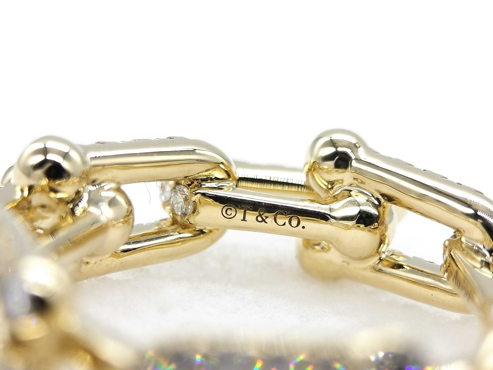 Tiffany&Co. Hardware D1.32ct YG Au750 8.1g Ring
