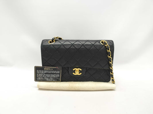 CHANEL Lambskin Double Flap Shoulder Bag