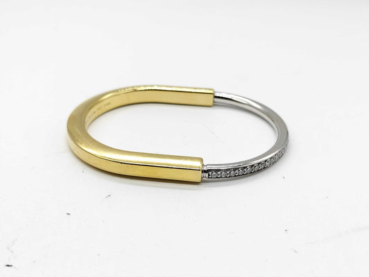 Tiffany & Co. Lock d1.20ct YG/WG Au750 32.9g Bracelet Bangle