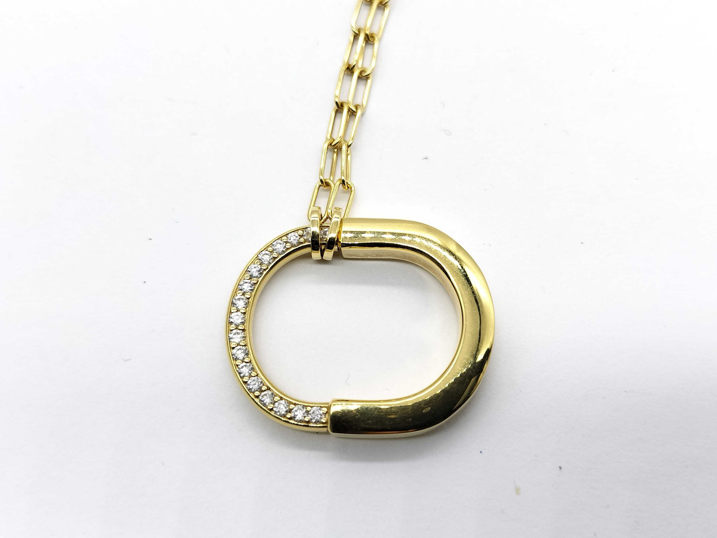 Tiffany&Co. Lock d0.33ct YG Au750 13.5g Necklace