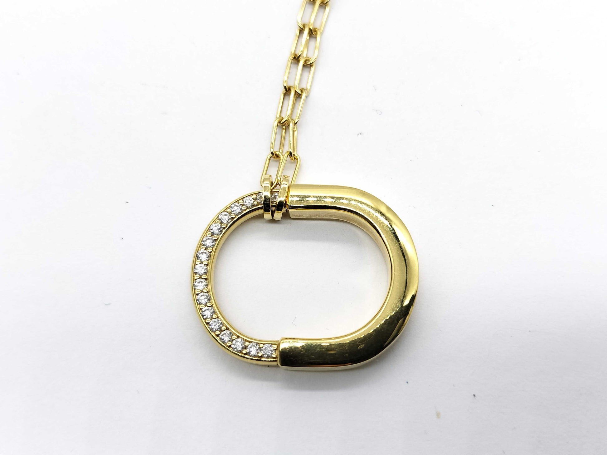 Tiffany&Co. Lock d0.33ct YG Au750 13.5g Necklace